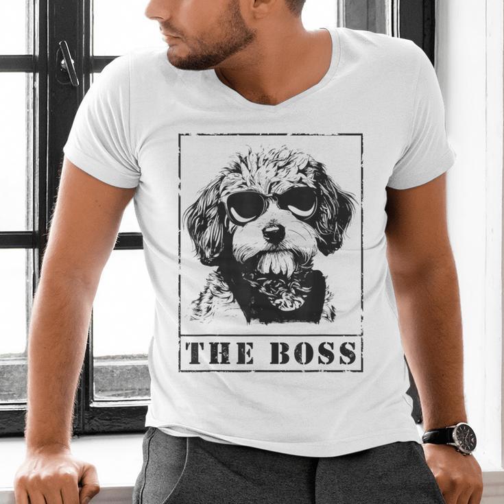 The Cavapoo Boss Mom Dad Dog Lover Men's V-Neck T-Shirt