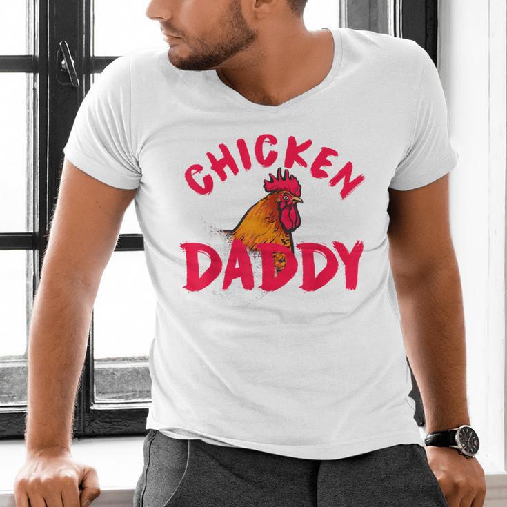 Chicken Dad Rooster Daddy Farmer Men's V-Neck T-Shirt