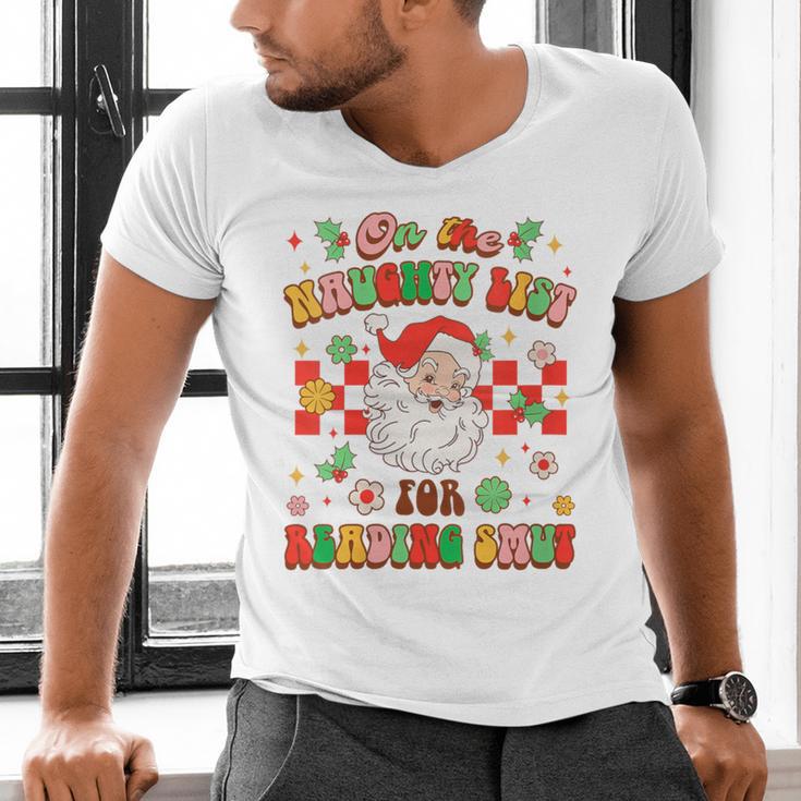 Christmas Smut Book On The Naughty List For Reading Smut Men's V-Neck T-Shirt