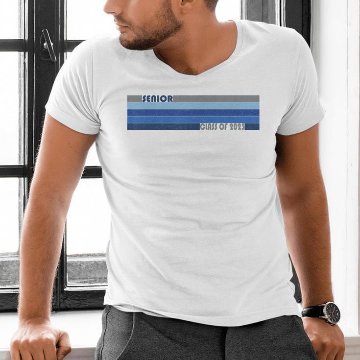 Class Of 2023 Senior Retro 2023 Grad Graduate Graduation Men's V-Neck T-Shirt