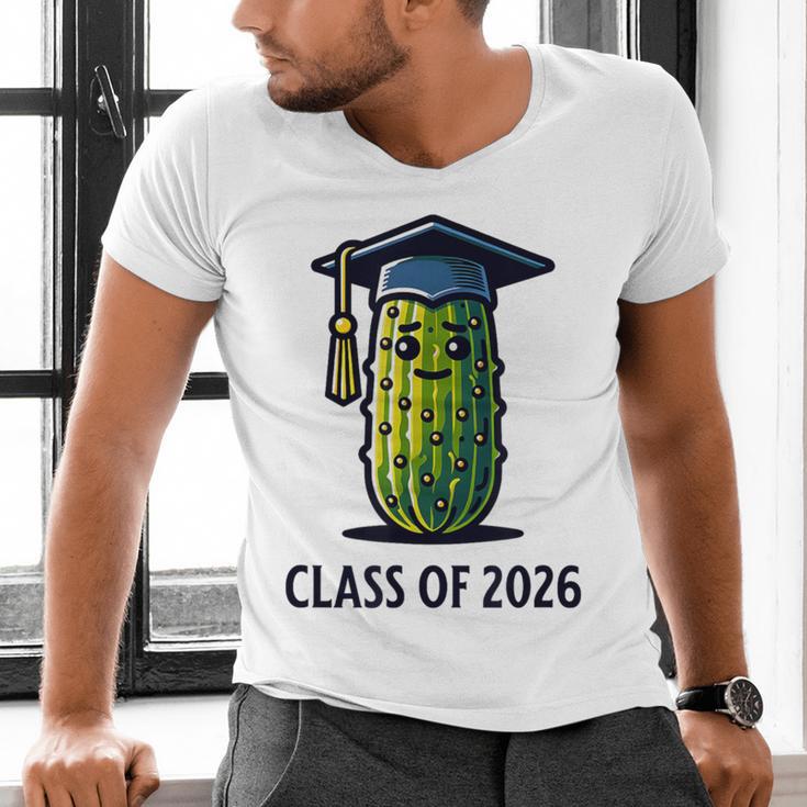 Class Of 2026 Graduation Pickle Trendy Graduate Humor Men's V-Neck T-Shirt