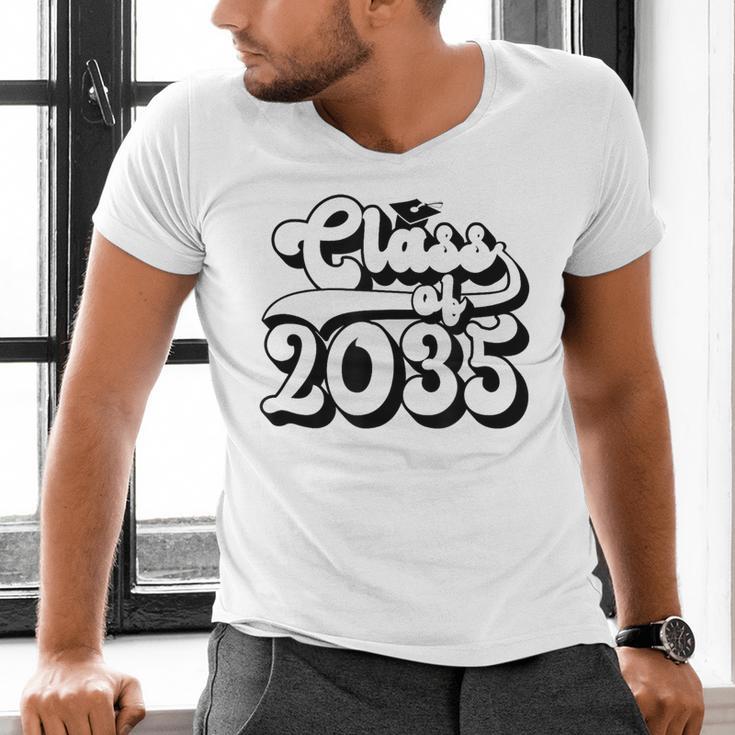 Class Of 2035 Senior Retro 2035 Grad Graduate Graduation Men's V-Neck T-Shirt