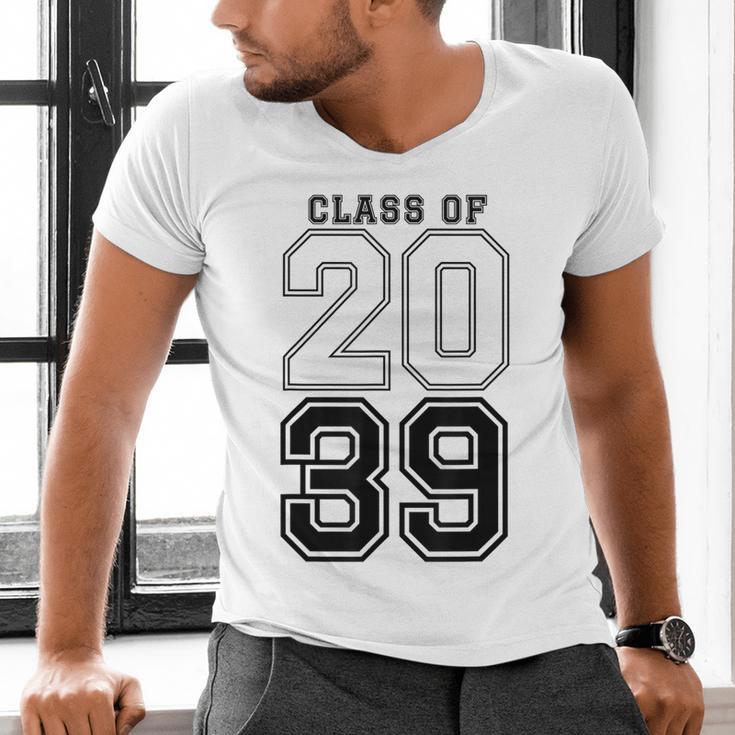Class Of 2039 Blue Graduation Senior Student Tee Men's V-Neck T-Shirt