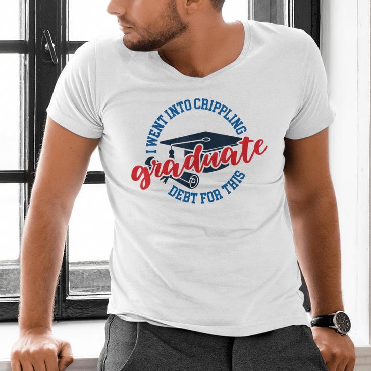 College University School Graduation Debt Loan Men's V-Neck T-Shirt