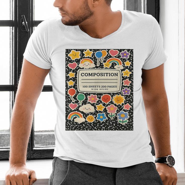 Composition Notebook Costume Teacher Matching Halloween Book Men's V-Neck T-Shirt Composition Notebook Costume Teacher Matching Halloween Book Men's V-Neck T-Shirt