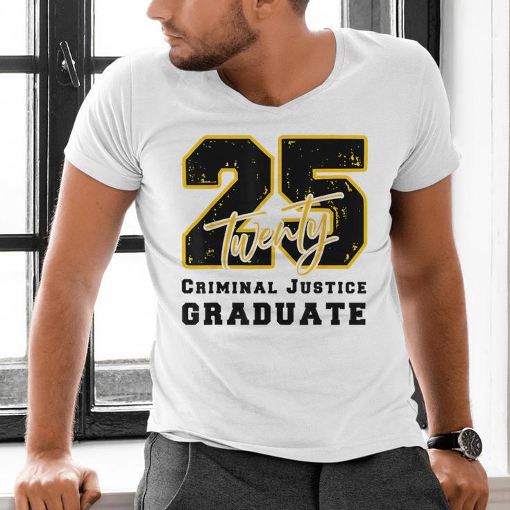 Criminal Justice Graduate Graduated Class Of 2025 Graduation Men's V-Neck T-Shirt