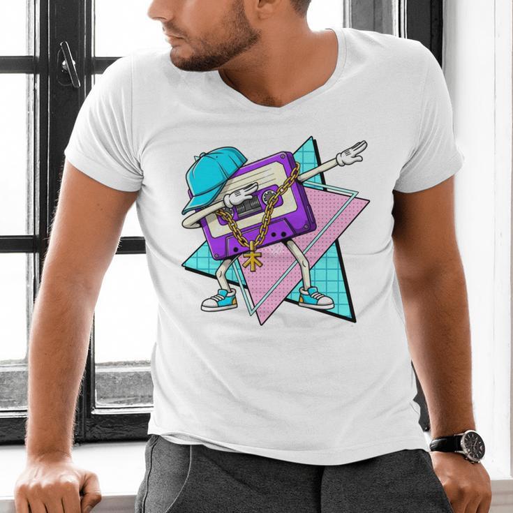 Dabbing Cassette Tape 70s 80s 80s Outfit Nostalgia Men's V-Neck T-Shirt Dabbing Cassette Tape 70s 80s 80s Outfit Nostalgia Men's V-Neck T-Shirt