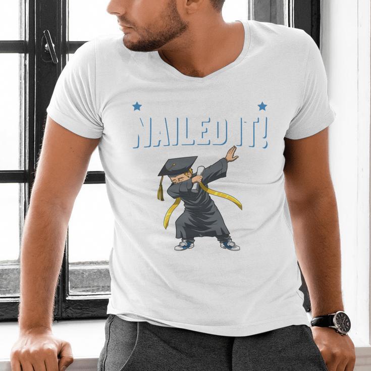Dabbing Graduation Class Of 2025 Boy Kindergarten Nailed It Men's V-Neck T-Shirt