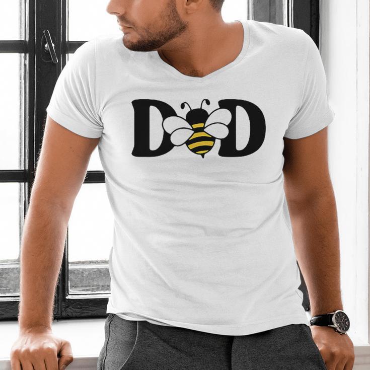 Dad Bee Cute Beekeeping 1st Birthday Matching Family Dada Men's V-Neck T-Shirt Dad Bee Cute Beekeeping 1st Birthday Matching Family Dada Men's V-Neck T-Shirt