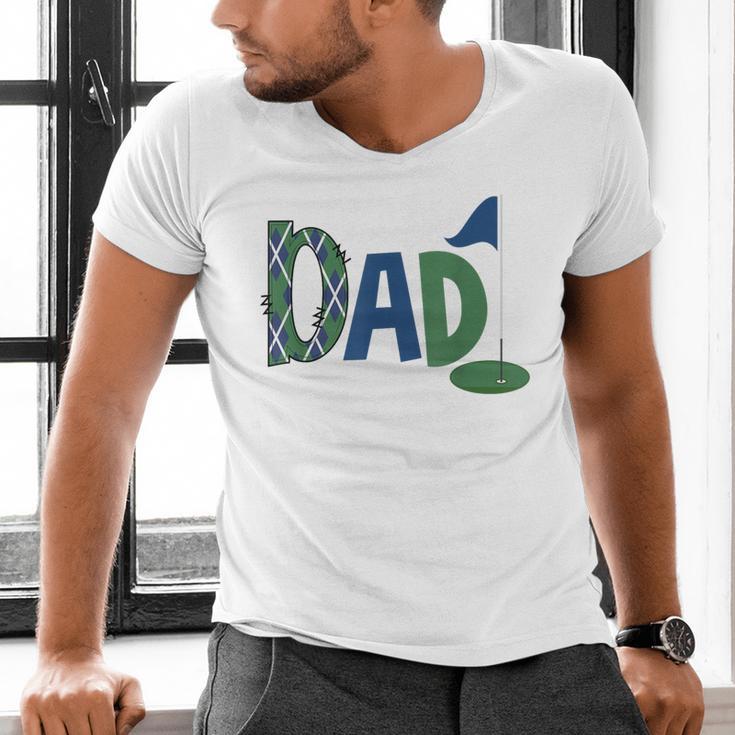 Dad Of The Birthday Boy Hole In One Golf Sport Matching Men's V-Neck T-Shirt