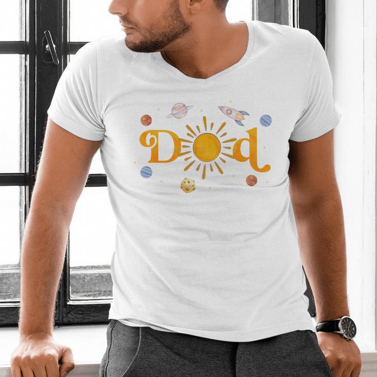 Dad Of The Birthday First Trip Around The Sun Bday Boy Men's V-Neck T-Shirt