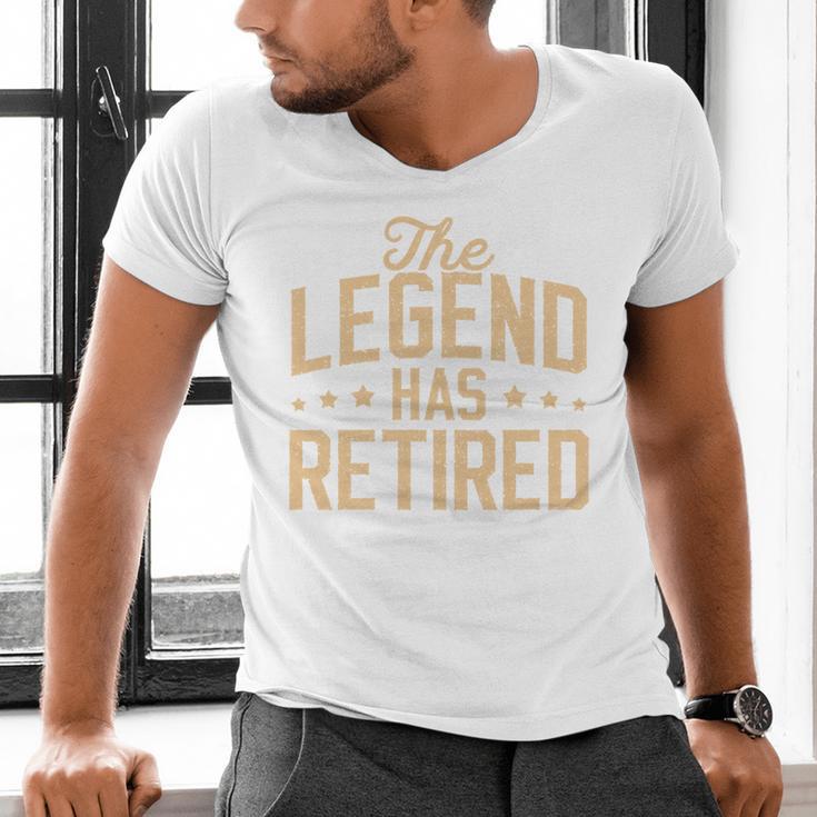 Dad Grandpa Retirement The Legend Has Retired 2026 Men Men's V-Neck T-Shirt