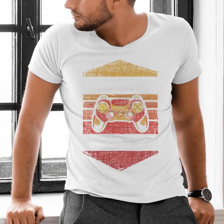 Dad Level Unlocked Gaming Gamer Father Video Games Men's V-Neck T-Shirt