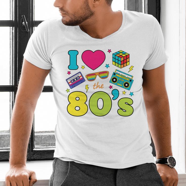 Dad I Love The 80's Retro 80s Nostalgia For Dad Premium Tri-Blend Men's V-Neck T-Shirt Dad I Love The 80's Retro 80s Nostalgia For Dad Premium Tri-Blend Men's V-Neck T-Shirt