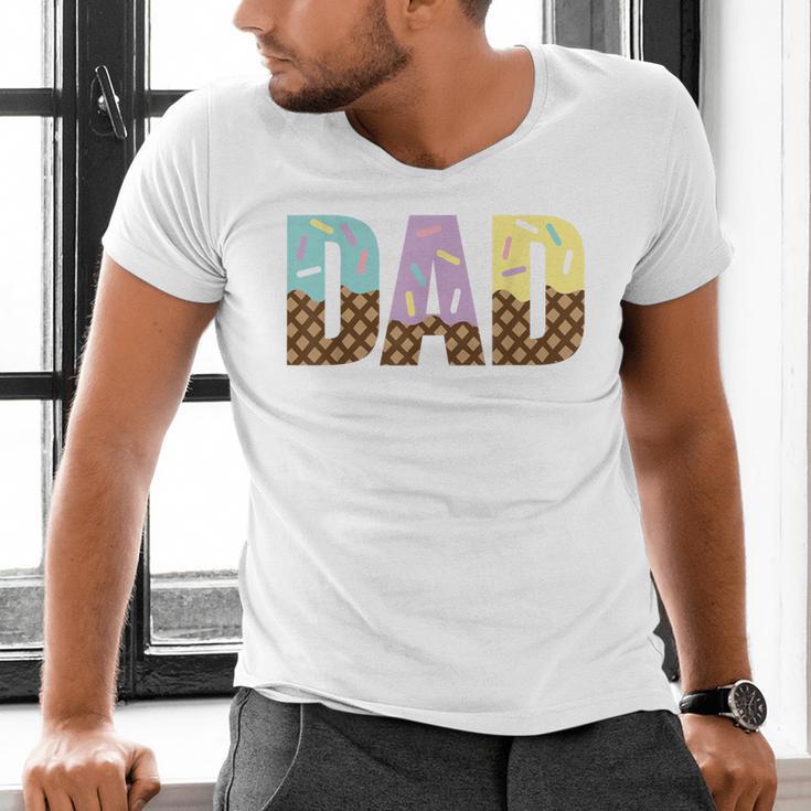 Dad Of The Sweet One Ice Cream 1st First Family Father's Day Men's V-Neck T-Shirt