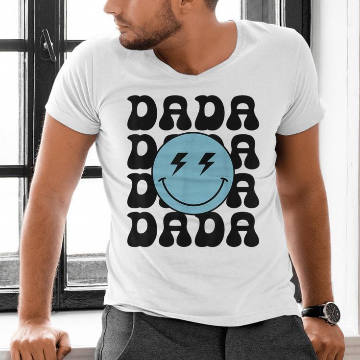 Dada One Happy Dude 1st Birthday Family Matching Men's V-Neck T-Shirt Dada One Happy Dude 1st Birthday Family Matching Men's V-Neck T-Shirt