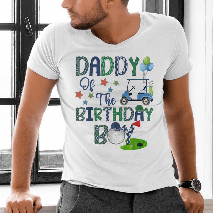 Daddy Of The Birthday Boy Hole In One Golf Lover Men's V-Neck T-Shirt