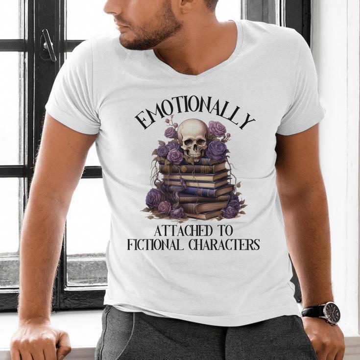 Dark Romance Book Emotionally Attached Fictional Characters Men's V-Neck T-Shirt Dark Romance Book Emotionally Attached Fictional Characters Men's V-Neck T-Shirt