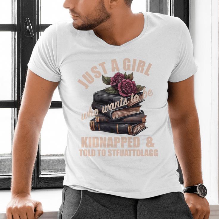 Dark Romance Women Told To STFUATTDLAGG Smutt Book Merch Premium Men's V-Neck T-Shirt