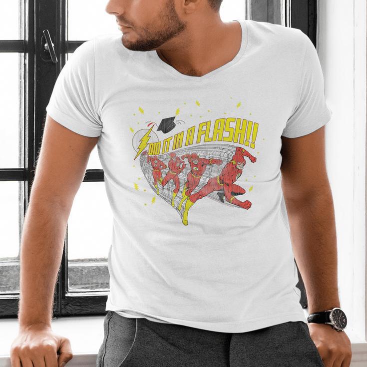 DC Comics The Flash Graduation Did It In A Flash Men's V-Neck T-Shirt