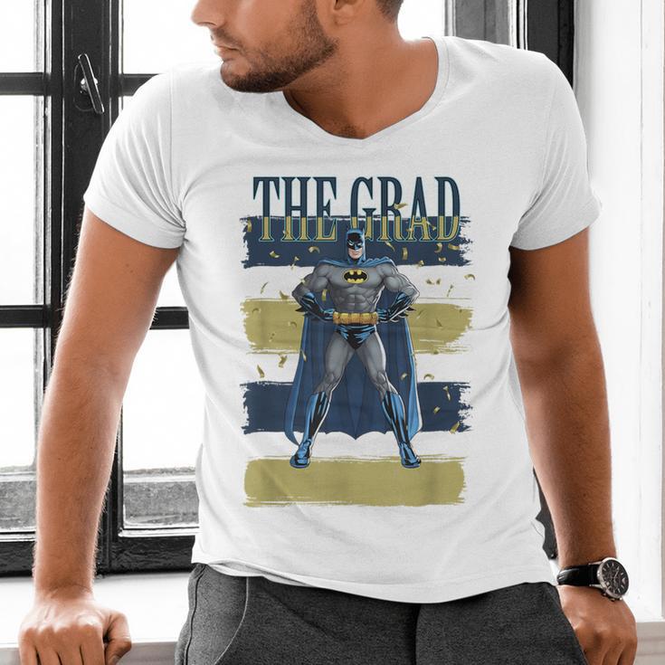 DC Comics Graduation Batman The Grad Power Stance Men's V-Neck T-Shirt