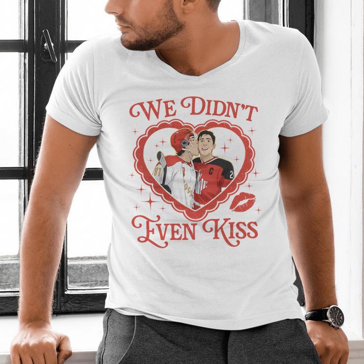 We Didn't Even Kiss Hockey Romance Book Men's V-Neck T-Shirt We Didn't Even Kiss Hockey Romance Book Men's V-Neck T-Shirt