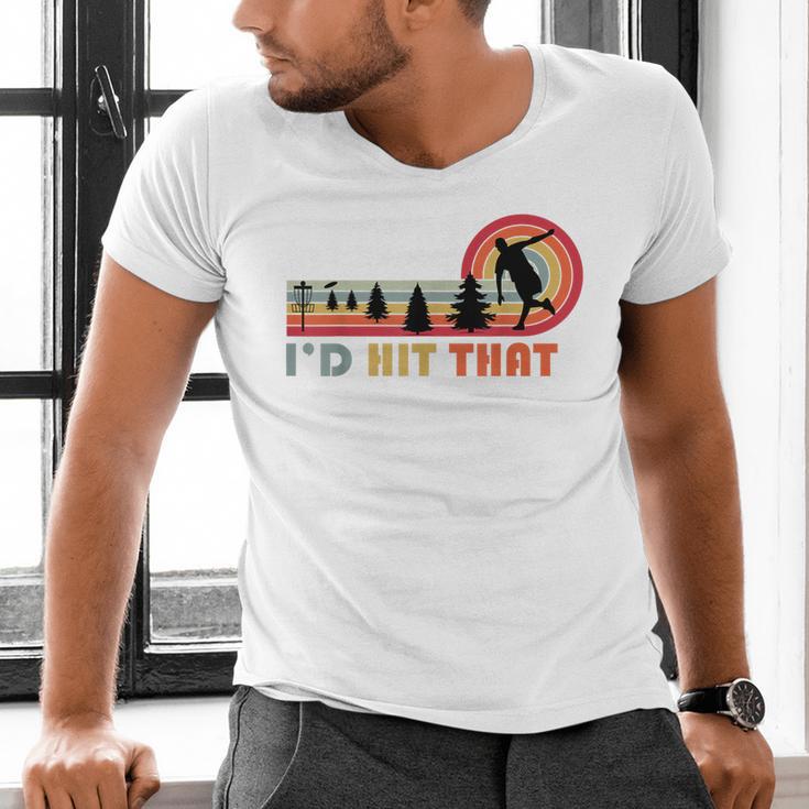 Disc Golf I'd Hit That Frisbee Golfer Retro Men Dad Men's V-Neck T-Shirt