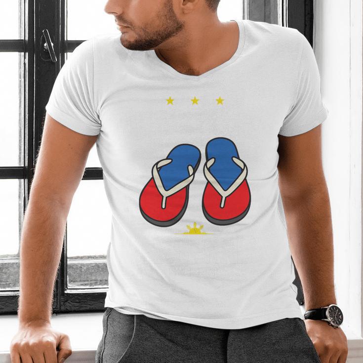 Discipline Arsenal Pinoy Nostalgia Filipino Tsinelas Premium Tri-Blend Men's V-Neck T-Shirt