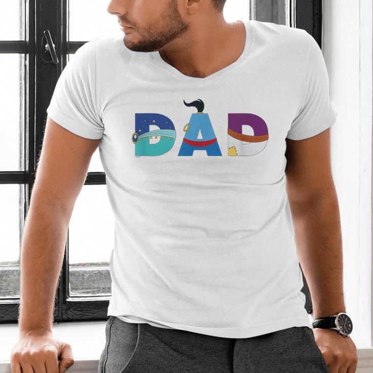 Disney Aladdin Jasmine Genie Father’s Day Birthday Dad Men's V-Neck T-Shirt