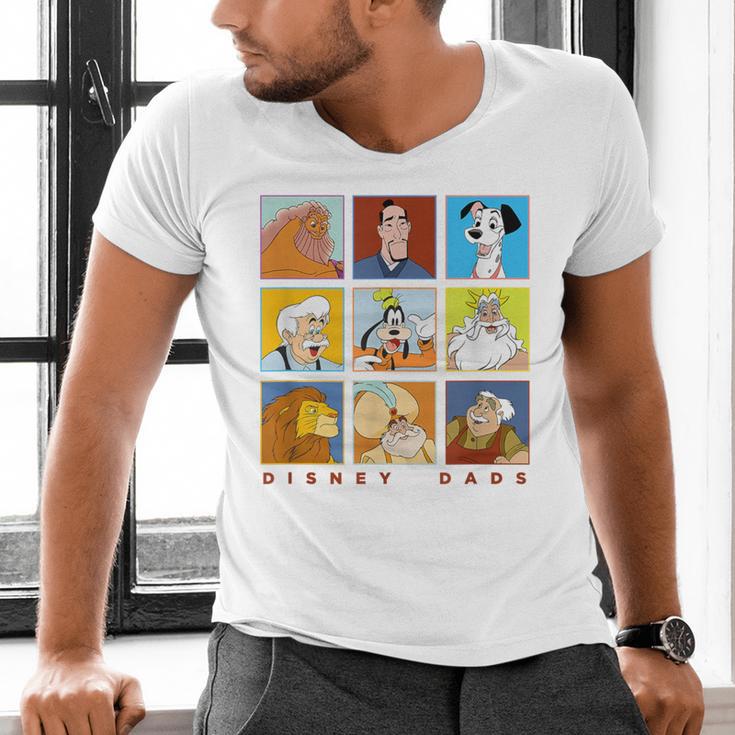 Disney Classic Father's Day Disney Dads Colorful Panels Men's V-Neck T-Shirt