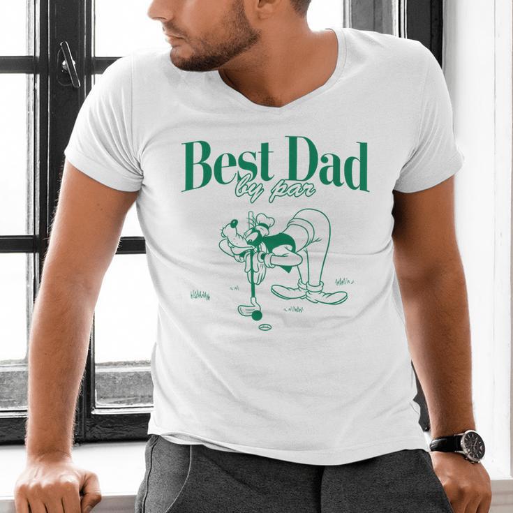 Disney Mickey & Friends Father's Day Best Dad Goofy Big Logo Men's V-Neck T-Shirt
