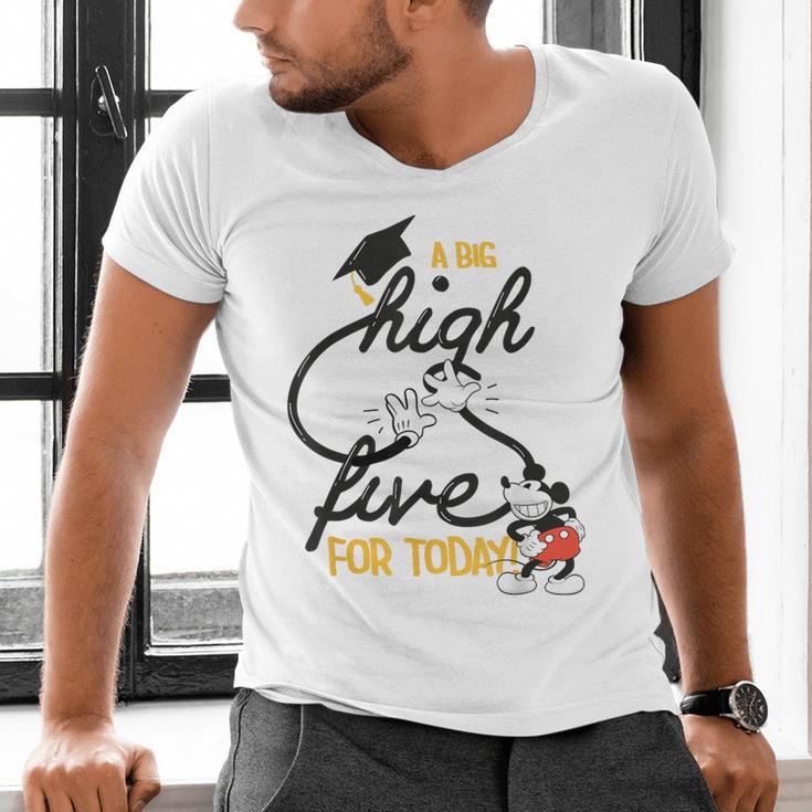 Disney Mickey Mouse A Big High Five For Today Graduation Men's V-Neck T-Shirt
