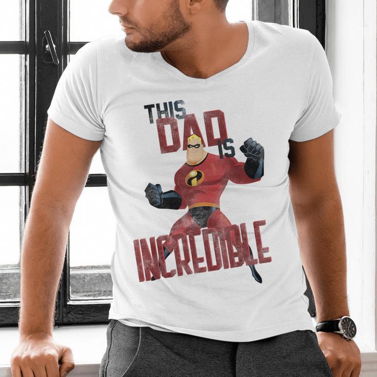 Disney Pixar The Incredibles Father's Day Incredible Dad Men's V-Neck T-Shirt