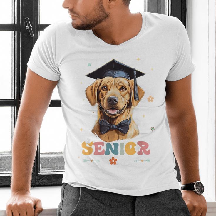 Dog Class Of 2024 Graduation Senior 2024 Men Women Girls Kids Men's V-Neck T-Shirt