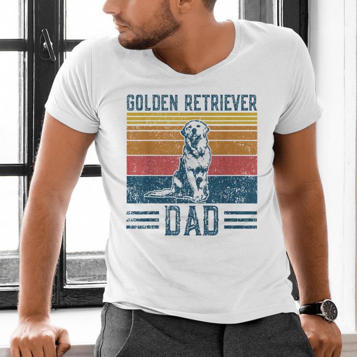 Dog Golden Dad Vintage Golden Retriever Dad Small Men's V-Neck T-Shirt