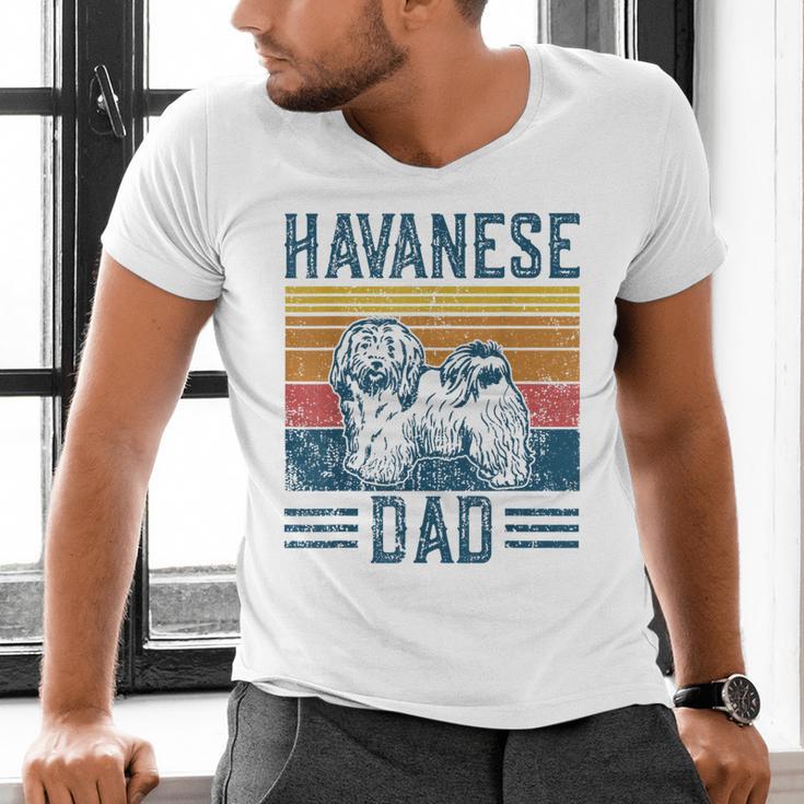 Dog Havanese Dad Vintage Havanese Dad Men's V-Neck T-Shirt