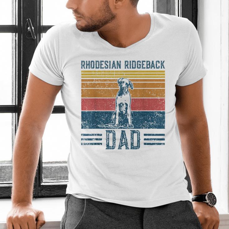Dog Ridgeback Dad Vintage Rhodesian Ridgeback Dad Men's V-Neck T-Shirt