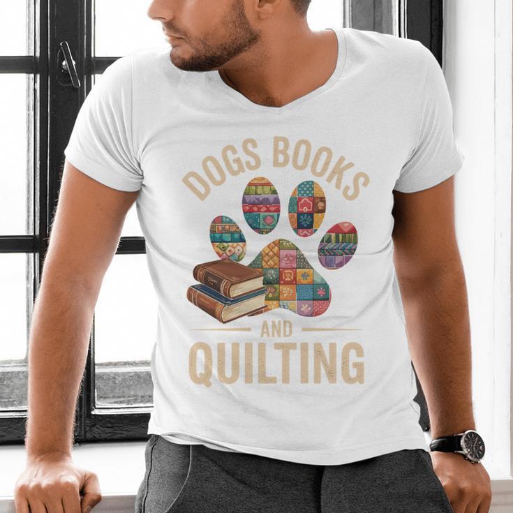 Dogs Books And Quilting Men's V-Neck T-Shirt