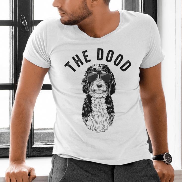 The Dood Bernedoodle Mom Doodle Dog Dad Men's V-Neck T-Shirt