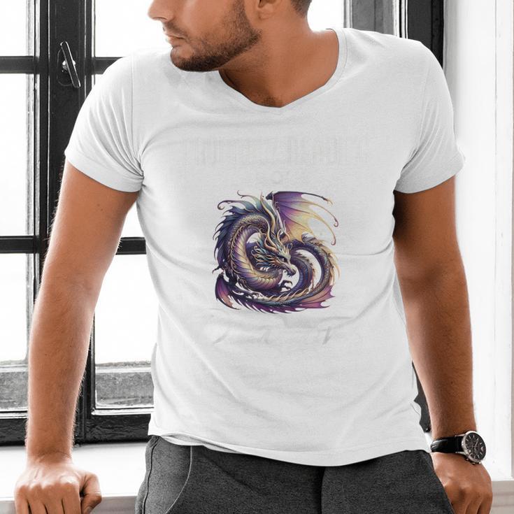 Dragon Fantasy Book Lover And Apparel Probably Reading About Dragons Men's V-Neck T-Shirt