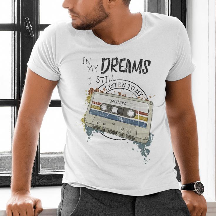 Dreams Of Music Mixtapes Retro Cassette Lifestyle Nostalgia Premium Tri-Blend Men's V-Neck T-Shirt