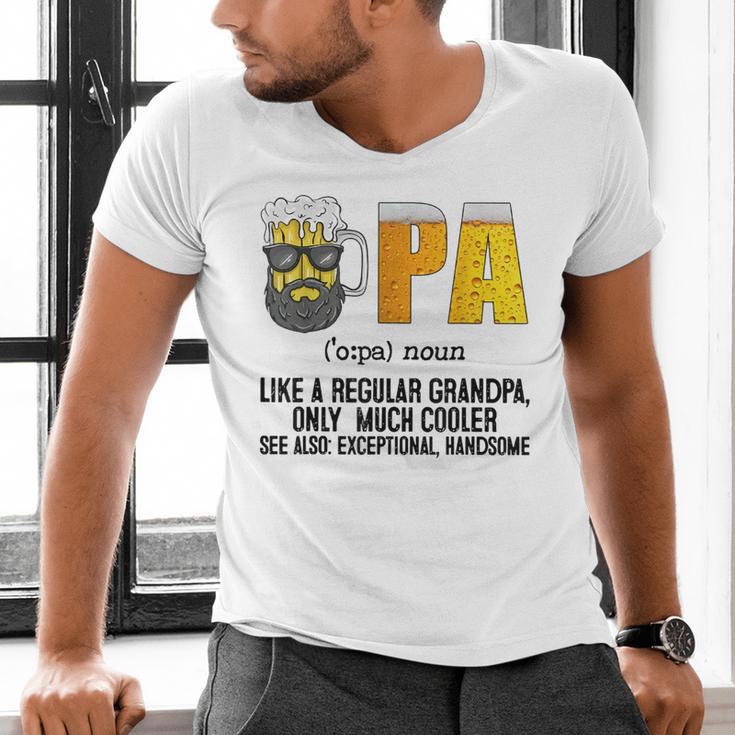 Drinking Opa Like A Regular Grandpa Much Cooler Beer Dad Men's V-Neck T-Shirt