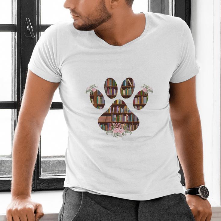 Easily Distracted By Dogs And Books Men's V-Neck T-Shirt Easily Distracted By Dogs And Books Men's V-Neck T-Shirt