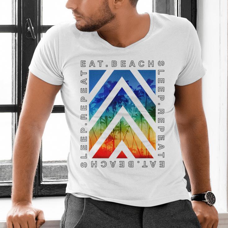 Eat Beach Sleep Repeat Summer Vacation Graduation Tees Men Women Kids Men's V-Neck T-Shirt