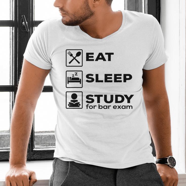 Eat Sleep Study For Bar Exam Lawyer Graduation Men's V-Neck T-Shirt
