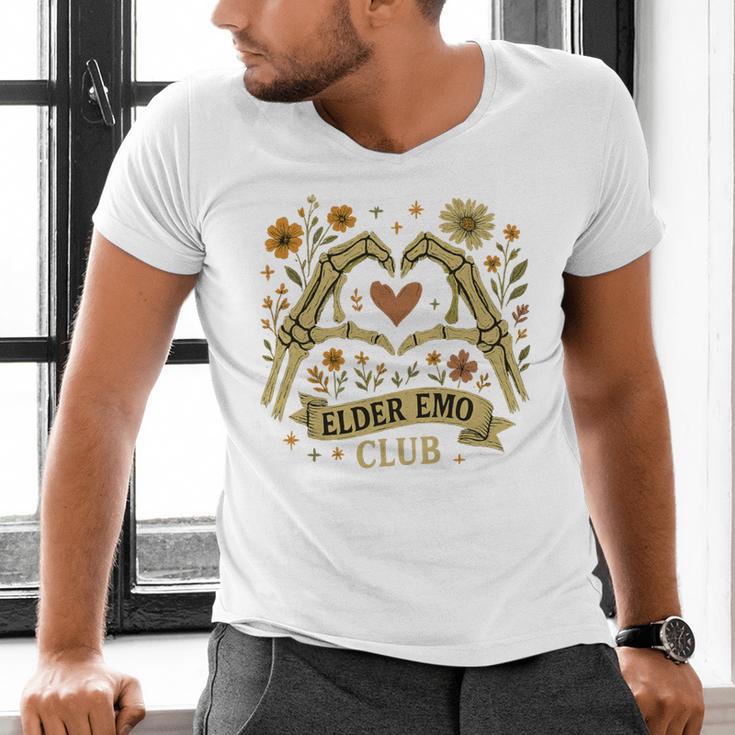 Elder Emo Club Skeleton Hands Heart Nostalgia Premium Tri-Blend Men's V-Neck T-Shirt