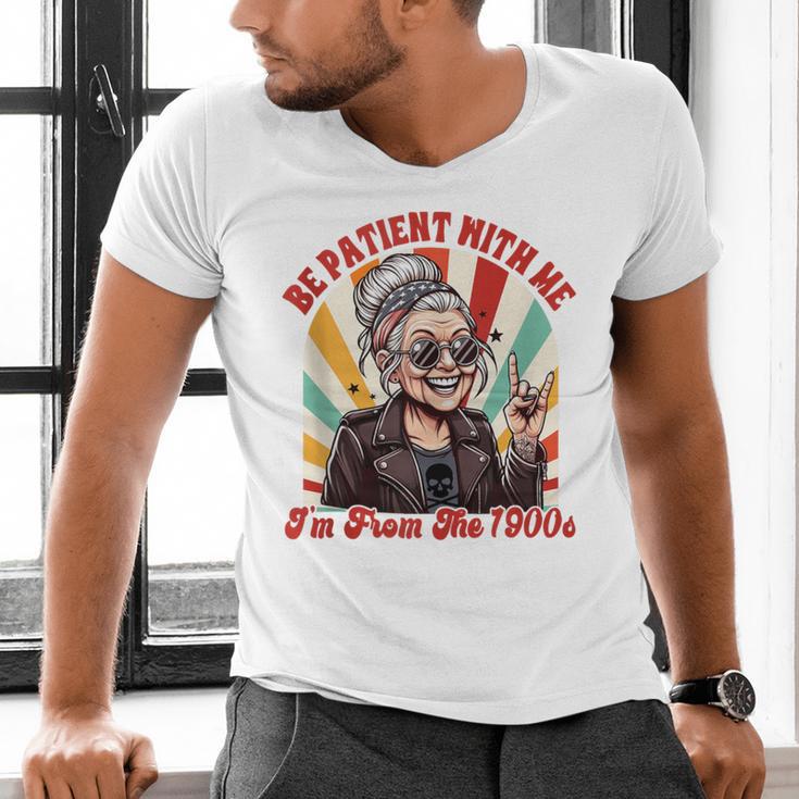 Elder Emo Grandma Nana Be Patient With Me I'm From The 1900s Men's V-Neck T-Shirt