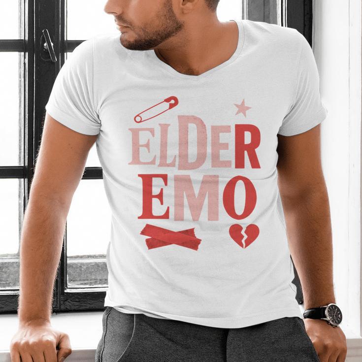 Elder Emo Retro Punk Typography Nostalgia Men's V-Neck T-Shirt