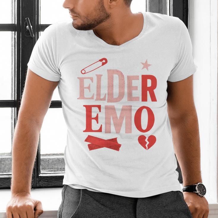 Elder Emo Retro Punk Typography Nostalgia Men's V-Neck T-Shirt Elder Emo Retro Punk Typography Nostalgia Men's V-Neck T-Shirt