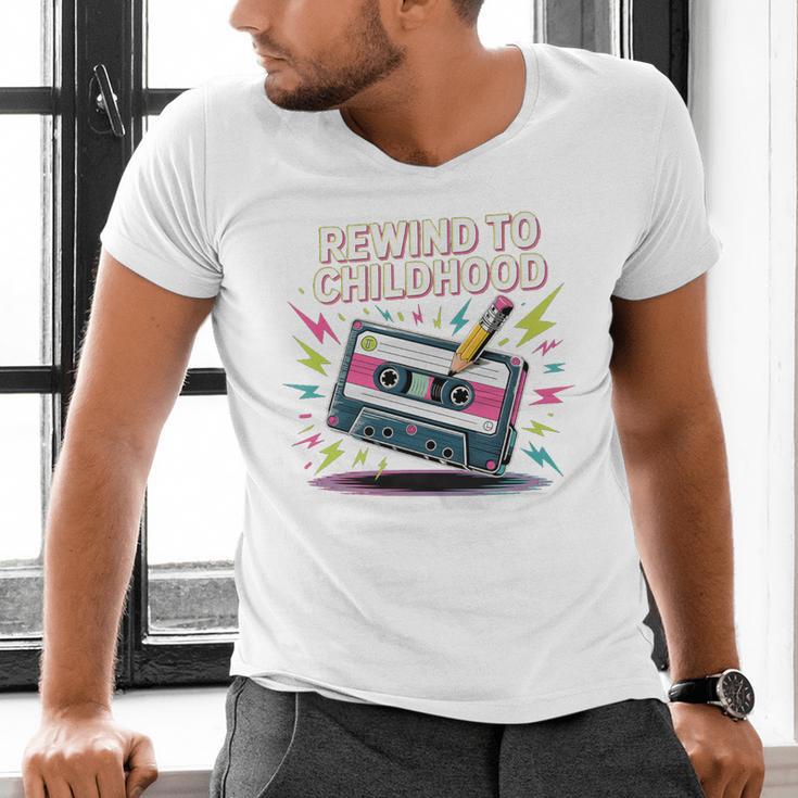 Elder Millennials Embracing 90s Rewind Nostalgia Vibes Premium Men's V-Neck T-Shirt Elder Millennials Embracing 90s Rewind Nostalgia Vibes Premium Men's V-Neck T-Shirt